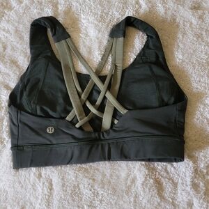 lululemon athletica Black Sports Bra with Olive Straps
